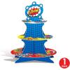 Beistle 2 Piece Hero Party Supplies Durable Cupcake Stands And Dessert Holders – Comic Book Theme Birthday Party Centerpiece, Multicolored, 16(Hero Cupcake Stand – 1 Pack)