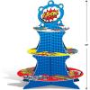 Beistle 2 Piece Hero Party Supplies Durable Cupcake Stands And Dessert Holders – Comic Book Theme Birthday Party Centerpiece, Multicolored, 16(Hero Cupcake Stand – 2 Pack)