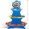 Beistle 2 Piece Hero Party Supplies Durable Cupcake Stands And Dessert Holders – Comic Book Theme Birthday Party Centerpiece, Multicolored, 16(Hero Cupcake Stand – 1 Pack)
