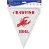Beistle Crawfish Boil Pennant Banner, All-Weather Mardi Gras Party Decoration, Seafood Boil Streamer for Cajun Cookouts, Summer Parties, and Backyard Feasts, 11″ x 12′