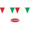 Beistle Red White and Green Pennant Banners, 2-Pack Plastic Decorations with Triangle Flags, Italian Christmas Fiesta Cinco de Mayo Party Supplies Indoor Outdoor Event Décor, 30’(2)