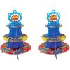 Beistle 2 Piece Hero Party Supplies Durable Cupcake Stands And Dessert Holders – Comic Book Theme Birthday Party Centerpiece, Multicolored, 16(Hero Cupcake Stand – 2 Pack)