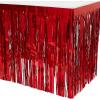 Beistle Metallic Table Skirt 2-Ply Party Accessory Anniversary Decorations 30″ x 14′, Silver(Red)