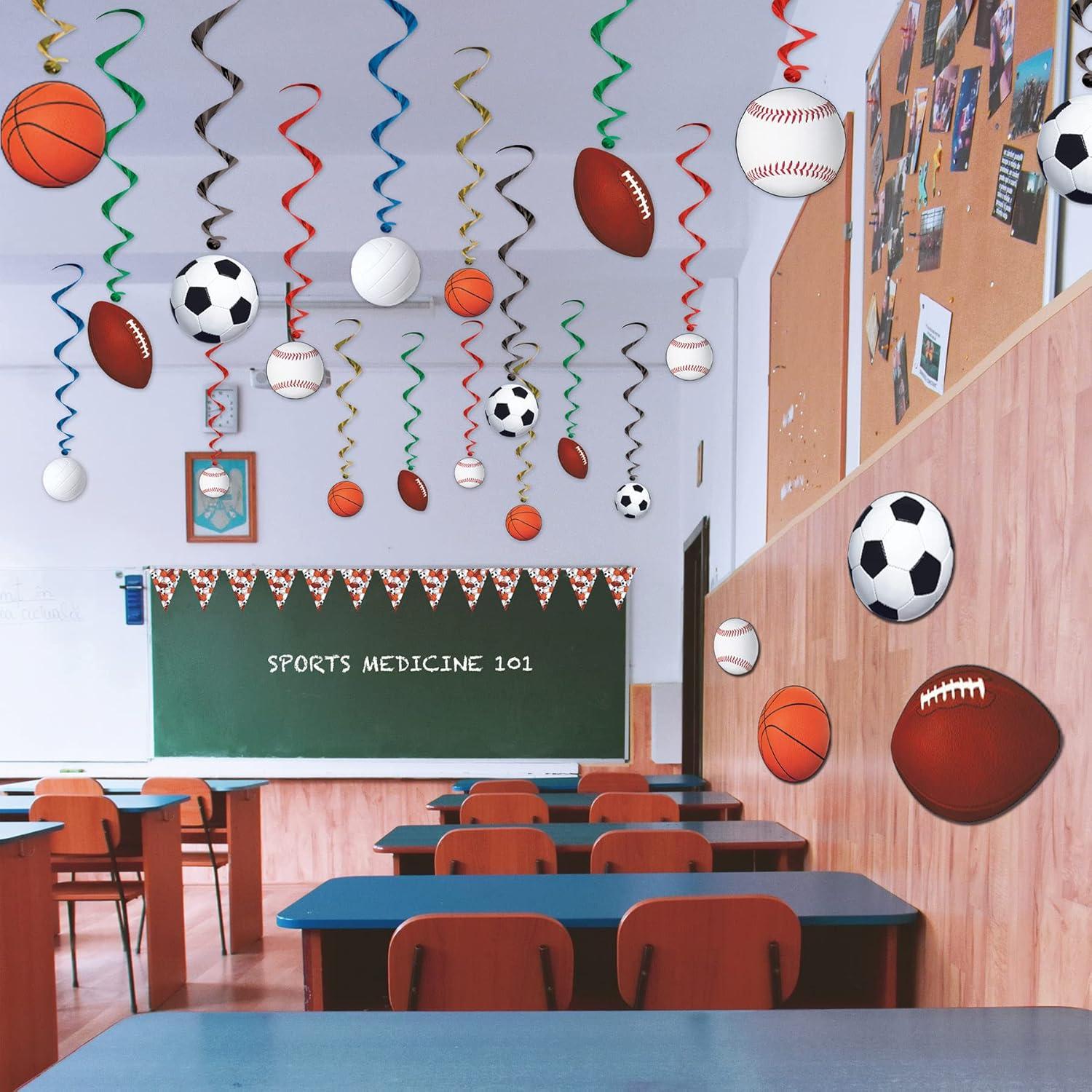 imageBeistle Award Medal Whirls 24 Piece Sports Party Supplies Hanging Spiral Decorations 175quot  32quot MulticoloredSports Whirls  5 Pack