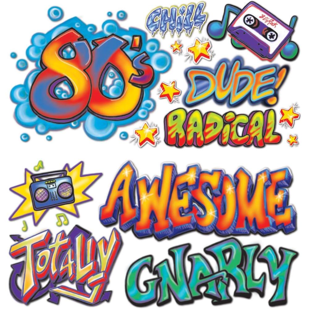 imageSoda Shop Tables ampamp Stools Props Party Accessory 1 count 2Pkg80s Graffiti