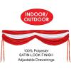 Beistle Red & White Fabric Bunting – Decoration with Drawstrings for Indoor Outdoor Use, Patriotic Porch Fence or Table Drape for Circus, Carnival, and Home Décor, 5′ 10″(Circus – 1 Pack)