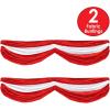 Beistle Red & White Fabric Bunting – Decoration with Drawstrings for Indoor Outdoor Use, Patriotic Porch Fence or Table Drape for Circus, Carnival, and Home Décor, 5′ 10″(Circus – 2 Pack)