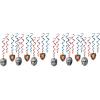 Beistle 5 Piece Medieval Theme Hanging Swirl Decorations with Helmet and Shield Icons for Princess Birthday Party Supplies, Whirls, Multicolored(Medieval Whirls (24-Pack))