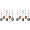 Beistle 5 Piece Medieval Theme Hanging Swirl Decorations with Helmet and Shield Icons for Princess Birthday Party Supplies, Whirls, Multicolored(Medieval Whirls (10-Pack))