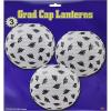 Beistle Grad Cap Paper Lanterns 3-Count Black and White Graduation Party Hanging Decorations, High School College University Commencement Celebration Supplies, 9.5”