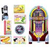 Soda Shop Tables & Stools Props Party Accessory (1 count) (2/Pkg)(50’s Soda Shop Signs & Jukebox)