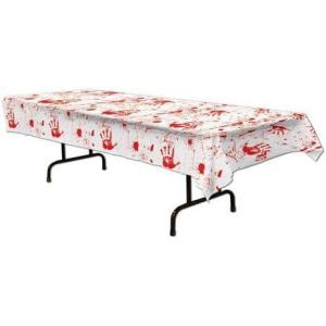 Halloween Bloody Handprints Tablecover, 54-inch By 108-inch Party Accessory (1/pkg) Pkg/6