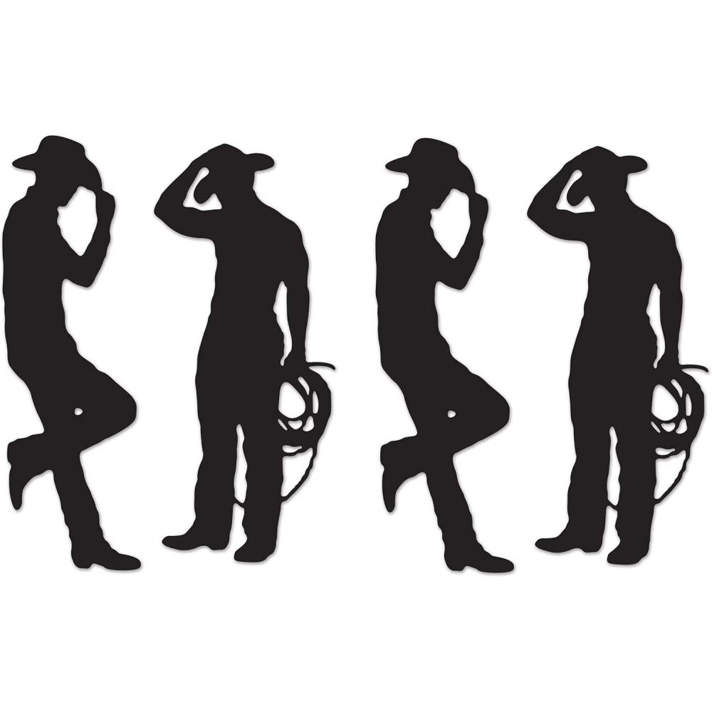 imageBeistle  4 Piece Cowboy Silhouettes 35 ampamp 37 BlackCowboy Silhouettes 2Pack