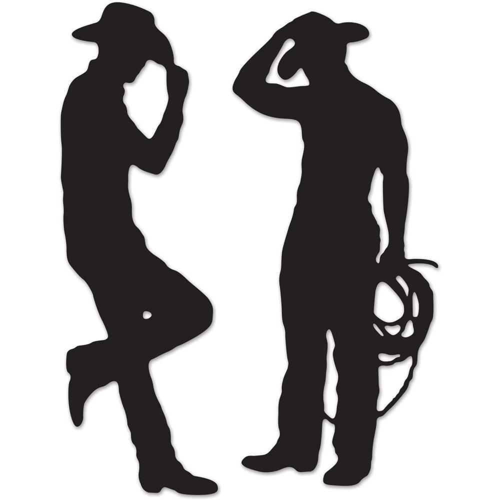 imageBeistle  4 Piece Cowboy Silhouettes 35 ampamp 37 BlackCowboy Silhouettes 4Pack
