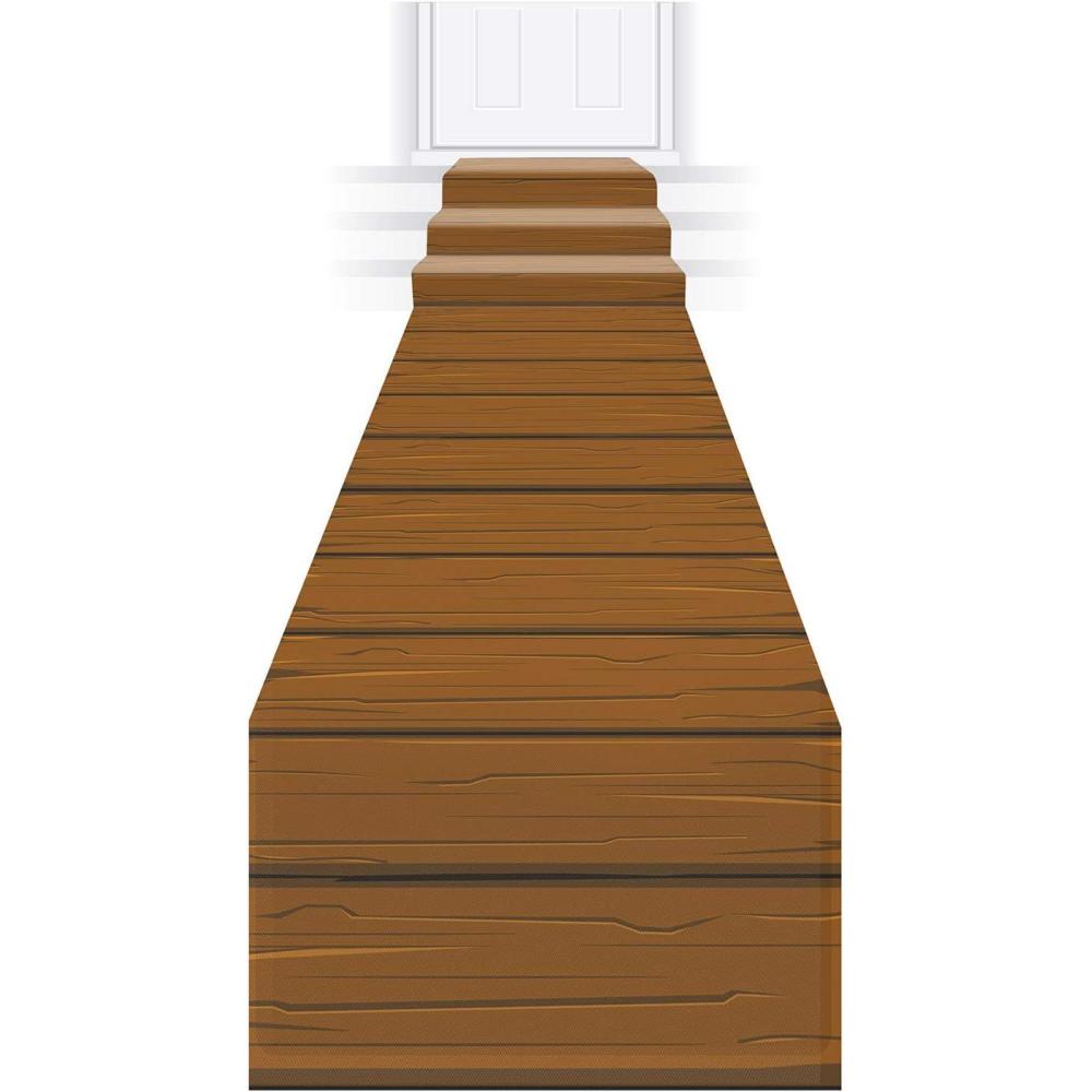 imageBeistle Wooden Plank Runner 24quot x 10 BrownWooden Plank