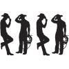 Beistle , 4 Piece Cowboy Silhouettes, 35” & 37” (Black)(Cowboy Silhouettes (2-Pack))