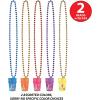 Beistle Happy 18th Birthday Party Wearables, 2-Pack Colorful B-Day Necklaces with 2.5 oz Shot Glass Attached in Assorted Colors, Bar Crawl Drinking Accessories, 33″