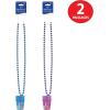 Beistle Happy 18th Birthday Party Wearables, 2-Pack Colorful B-Day Necklaces with 2.5 oz Shot Glass Attached in Assorted Colors, Bar Crawl Drinking Accessories, 33″