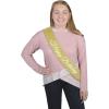 Beistle Happy Birthday Glittered Sashes – 2-Pack Gold Glitter Accessories with White Script for Milestone Celebrations, Adult Party Outfits, Photo Booth Props and Bday Honoree Wearables, 32½” x 3½”