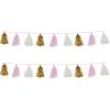 Beistle Metallic Plastic & Tissue Paper Tassel Garland 2 Piece Baby Shower Decorations, Birthday Party Supplies, 9.75″ x 8′, Gold/Pink/Ivory