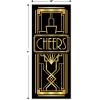 Beistle Barn Door Cover(Black/Gold)