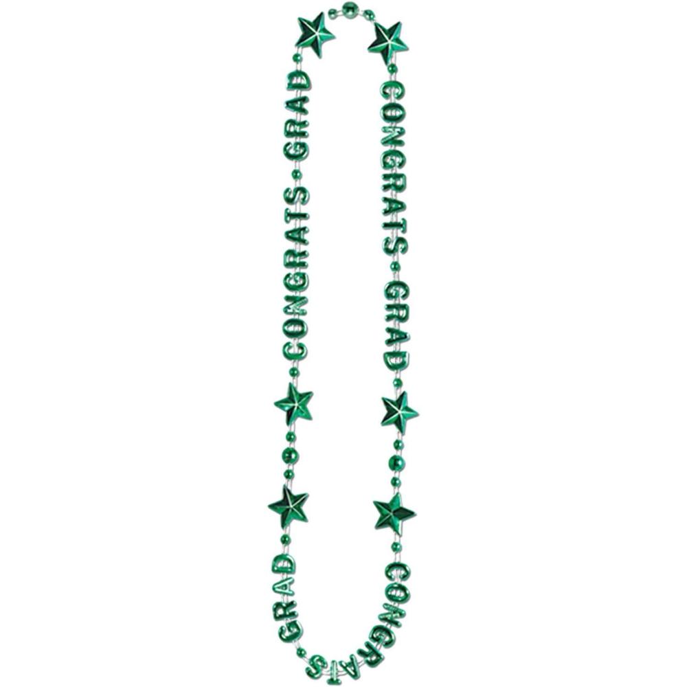 imageBeistle 12Pack Congrats Graduate Beads of Expression 36Inch PurpleGreen