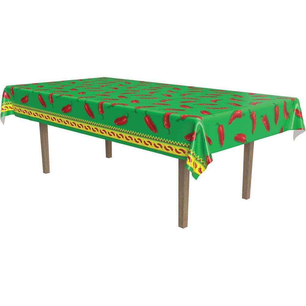 imageBeistle Chili Pepper Tablecover 54 x 108  Plastic Table Cloth Rectangular Tablecloth Table Covers for Party Cinco De Mayo Tablecloth Fiesta Party Decorations Cinco De Mayo Decorations