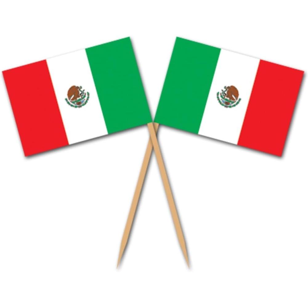 imageBeistle S60112AZ4 Mexican Flag Picks RedWhiteGreenMexican Flag Picks 50 Pack