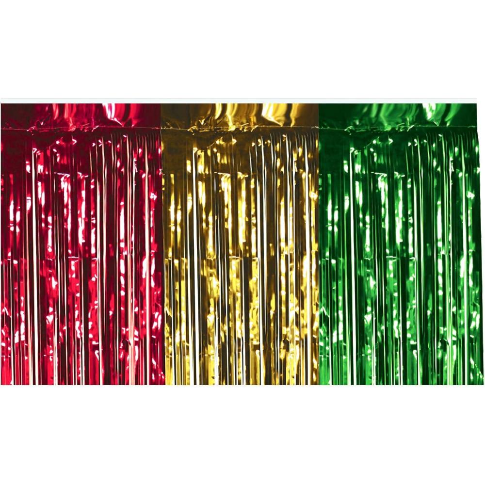imagePkgd 1Ply FR Metallic Table Skirting red gold green Party Accessory  1 count 1Pkg