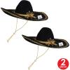 Beistle Felt Sombrero Hats Mexican Theme Fiesta Party Supplies(Felt Sombrero (2-pack))