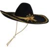 Beistle Felt Sombreros 6-Count – Black Mexican Fiesta Hats with Gold Trim, Adult Costume Accessories for Cinco de Mayo, Mariachi Outfits, Latin Themed Parties, and Taco Tuesdays