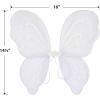 Beistle White Fairy Wings – 3 Pack Small Lightweight Nylon Butterfly Costume Wings with Elastic Straps, Fantasy Cosplay Accessories for Halloween Fairy Dress-Up Parties and Events, 14.5” x 16”