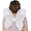 Beistle White Fairy Wings – 3 Pack Small Lightweight Nylon Butterfly Costume Wings with Elastic Straps, Fantasy Cosplay Accessories for Halloween Fairy Dress-Up Parties and Events, 14.5” x 16”