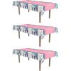 Beistle 3 Piece 50’s Theme Soda Shop Tablecovers, 54″ x 108″ – Retro Sock Hop 1950’s Party Decorations, Celebrating with You Since 1900, Light Blue/Pink/White/Silver
