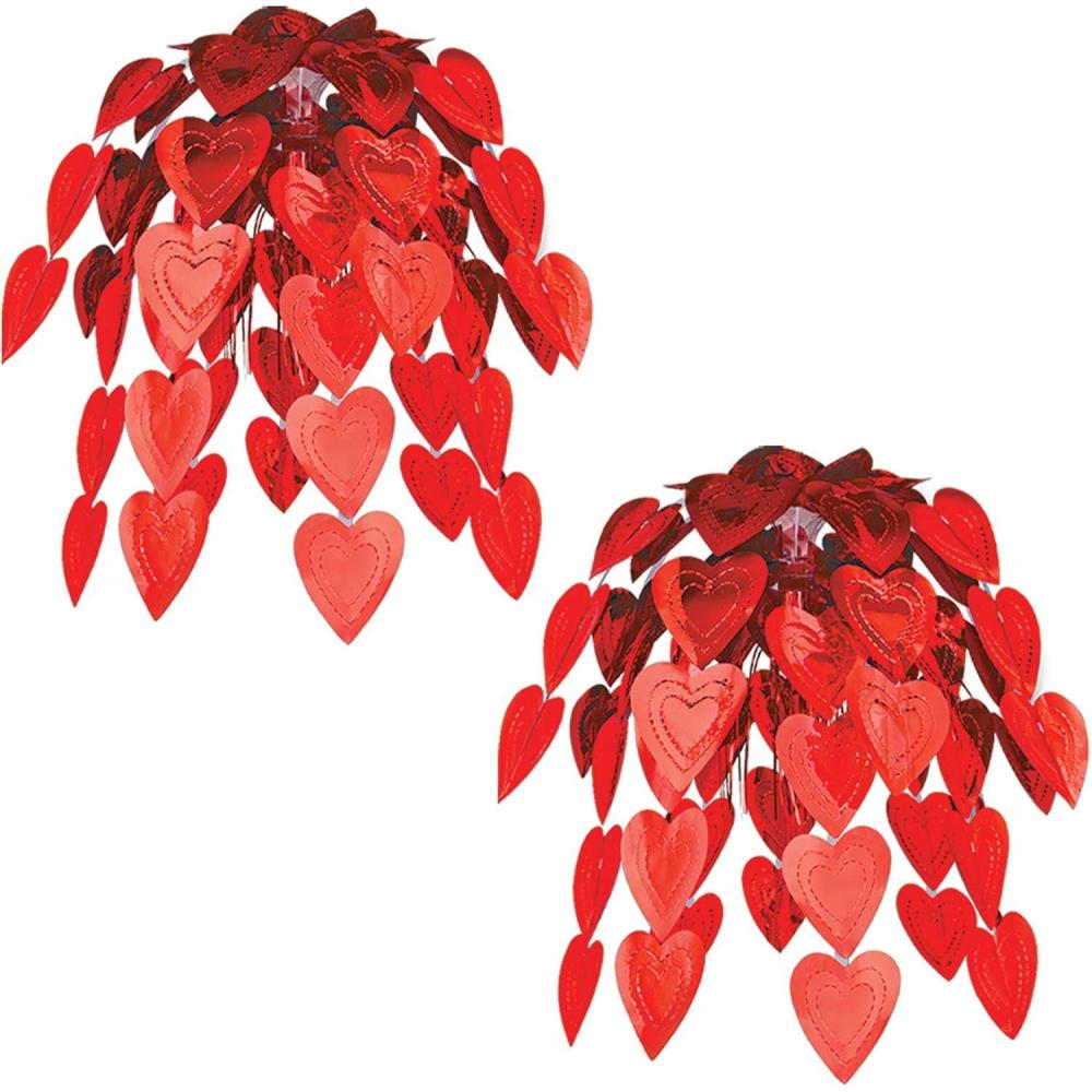 imageBeistle 2 Piece Red Heart Cascade Hanging Decorations For Happy Valentines Day Party Dcor