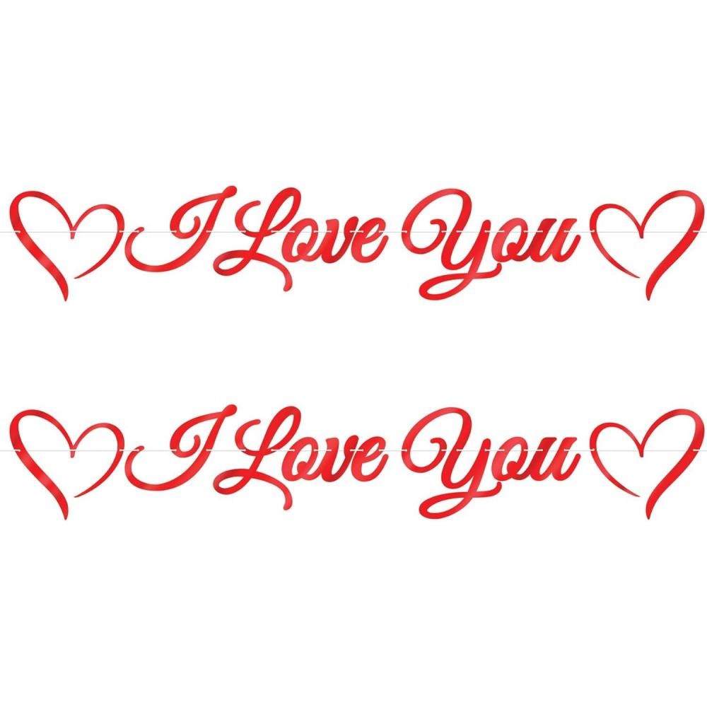 imageBeistle Red I Love You Banner for Happy Valentines Day Decorations Engagement Wedding Anniversary Party Supplies