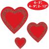 Beistle 12 Piece 5″ – 12″ Red Paper Glittered Heart Cut Outs For Valentine’s Day Decorations, Classroom Bulletin Board Décor, Craft Supplies, Made In USA Since 1900
