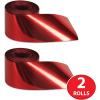 Beistle 2 Piece 200 FT Red Metallic Plastic Streamers for Birthday Party, Patriotic Supplies, and Valentine’s Day Decorations, Made In USA Since 1900, 2″ x 200′