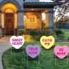 Beistle 4 Piece Corrugated Plastic Candy Heart Yard Signs With Metal Stakes, Happy Valentine’s Day Lawn Decorations For Outdoors, Made In USA Since 1900