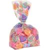 Beistle 50 Piece Candy Heart Valentine’s Day Cellophane Bags, Plastic Cello Treat Holders, Twist Ties Included, Celebrating With You Since 1900
