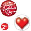 Beistle Valentine’s Day Buttons – 6-Pack Red and White Round Pins with Heart and Script Designs for V-Day Accessories for Handouts, Love Themed Events, Rewards, Dances, or Office Gifting, 2”
