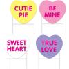 Beistle 4 Piece Corrugated Plastic Candy Heart Yard Signs With Metal Stakes, Happy Valentine’s Day Lawn Decorations For Outdoors, Made In USA Since 1900