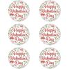Beistle 6 Piece 2″ Happy Valentine’s Day Party Supplies Favors Holiday Lapel Pins, Pinback Buttons, Made In USA Since 1900, Red/Green/Pink/White