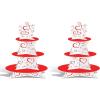 Beistle Valentine Cupcake Stands, 2 Count, 3-Tier Heart-Themed Dessert Sweet Treat Display for V-Day, Weddings, Engagements and Romantic Love Celebrations, 16”