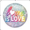 Beistle 6 Piece Prismatic LGBTQIA+ Rainbow Pride Love Is Love Pinback Buttons