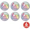 Beistle 6 Piece Prismatic LGBTQIA+ Rainbow Pride Love Is Love Pinback Buttons