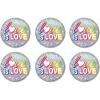 Beistle 6 Piece Prismatic LGBTQIA+ Rainbow Pride Love Is Love Pinback Buttons