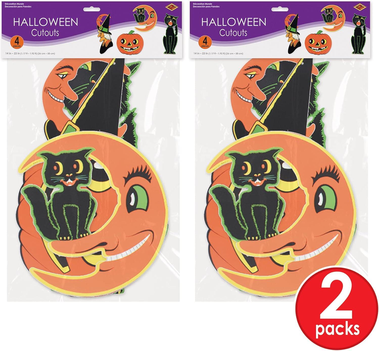 imageBeistle 8 Piece Retro Vintage Paper Halloween Decoration Cut Outs