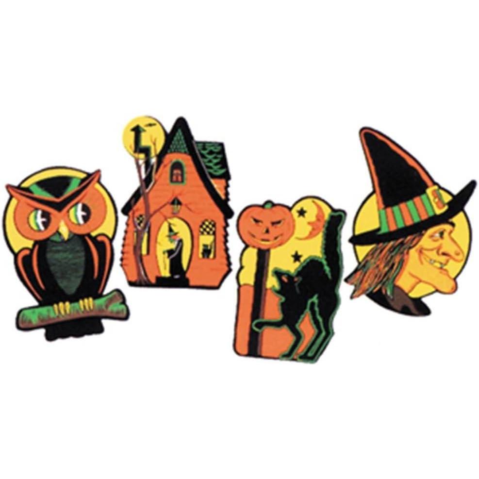 imageBeistle 85quot925quot Set of 8 Vintage Halloween Cutouts 01009