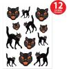 Beistle Vintage Halloween Black Cat Stickers – 16 Sheets of Retro Peel-and-Stick Decals with Classic Faces and Spooky Poses, 192 Total Seals for Crafts, Scrapbooking and Party Handouts
